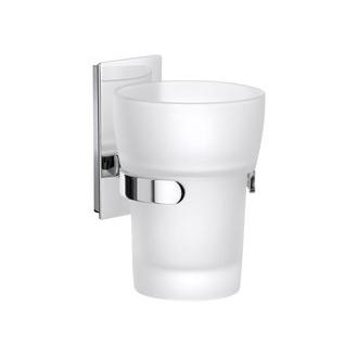 Smedbo ZK343 Pool Holder with Frosted Glass Tumbler